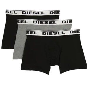 Diesel Sebastian Boxer Briefs Stretch Cotton Black Gray (3 Pack)